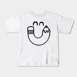 Cute Pencil Happy Face - great coloring gift for artists and art teachers! Kids T-Shirt